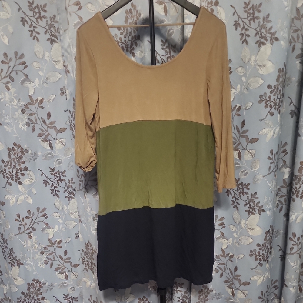 2/$5 Elegant Women's Tunic Dress - Tan, Olive, and Black
